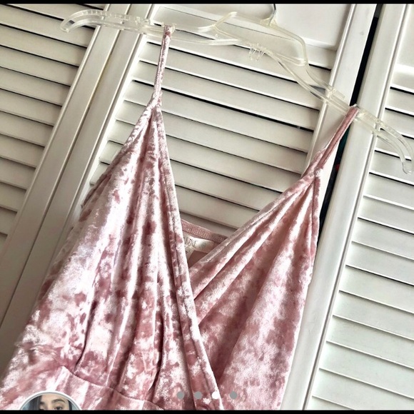 SOLD //// Love, Fire Pink Velvet Dress - Picture 4 of 4